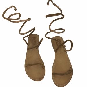 Free People Havana Brown Suede Gladiator Sandals